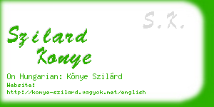 szilard konye business card