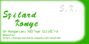 szilard konye business card